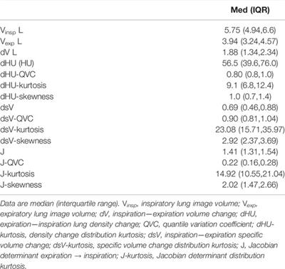 Computed Tomography Registration-Derived Regional Ventilation Indices Compared to Global Lung Function Parameters in Patients With COPD